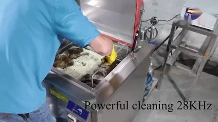 Máquina de limpieza ultrasónica industrial grande de 38L con filtración para autopartes