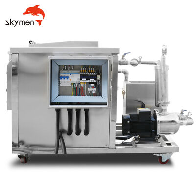 Máquina de limpieza ultrasónica industrial grande de 38L con filtración para autopartes