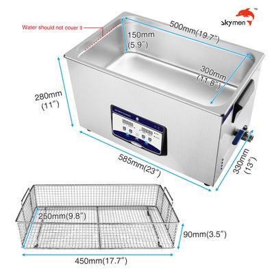 Equipo de la limpieza ultrasónica de SUS304 480W 20L para la cuba del filtro