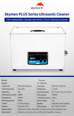 limpiador ultrasónico eléctrico de 30L 1080W para los instrumentos del laboratorio de la abrazadera del cubilete